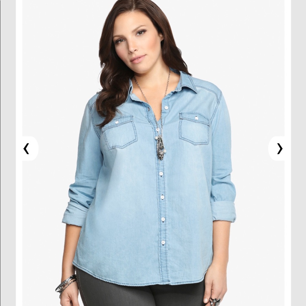 Torrid Light Wash Denim Shirt